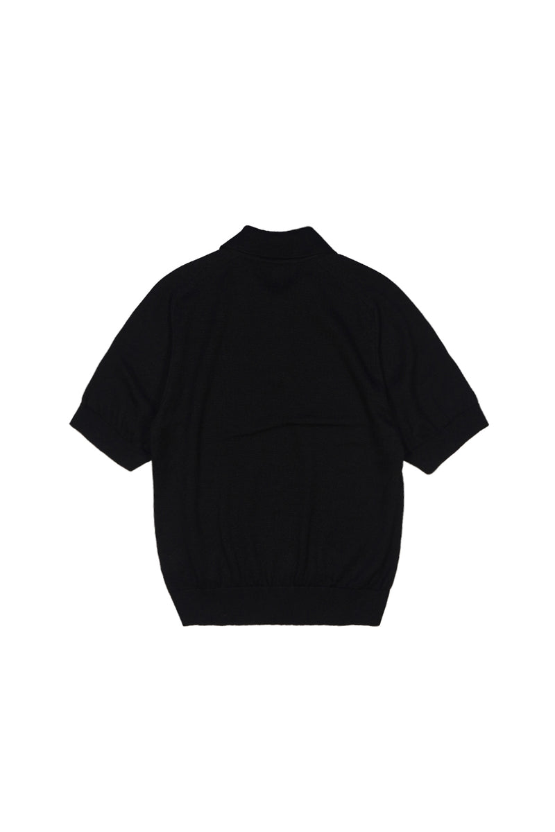 12GG Wool Linen Polo-Shirt (UM101-UPS12) / BLACK
