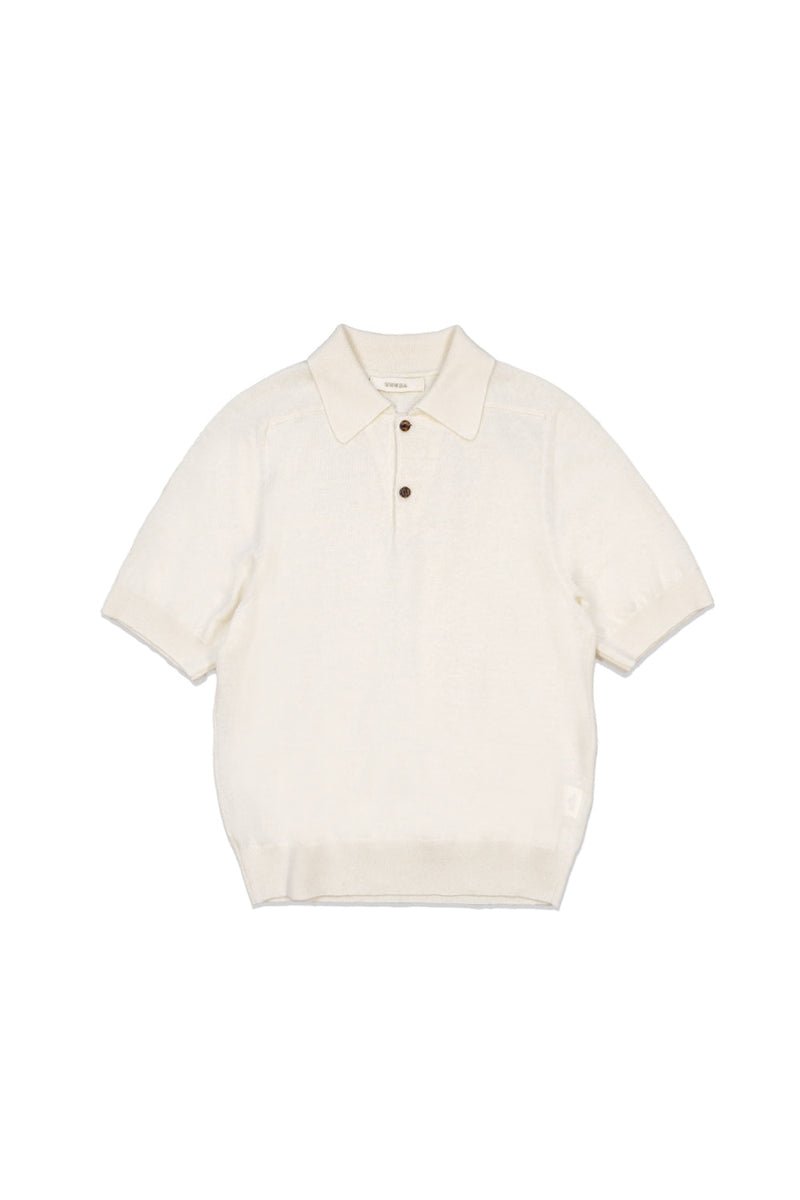 12GG Wool Linen Polo-Shirt (UM101-UPS12) / OFF WHITE