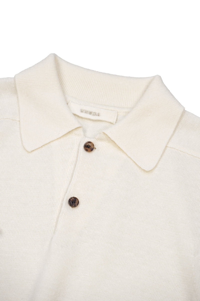 12GG Wool Linen Polo-Shirt (UM101-UPS12) / OFF WHITE