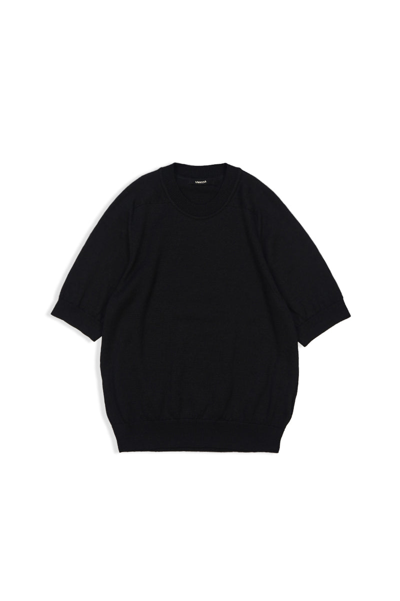 12GG Wool Linen Crew Neck Pullover (UM101-UPO12) / BLACK
