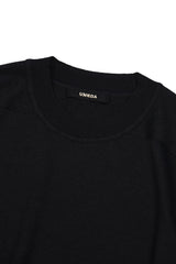 16GG Wool Linen Crew Neck Pullover (UM101-UPO16) / BLACK