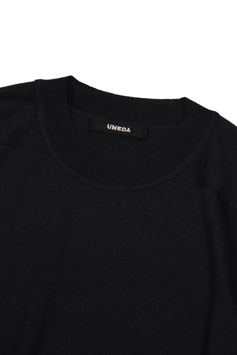 16GG Wool Linen Crew Neck Pullover (UM101-UPO16) / BLACK