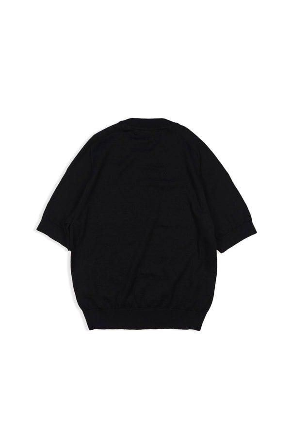 16GG Wool Linen Crew Neck Pullover (UM101-UPO16) / BLACK
