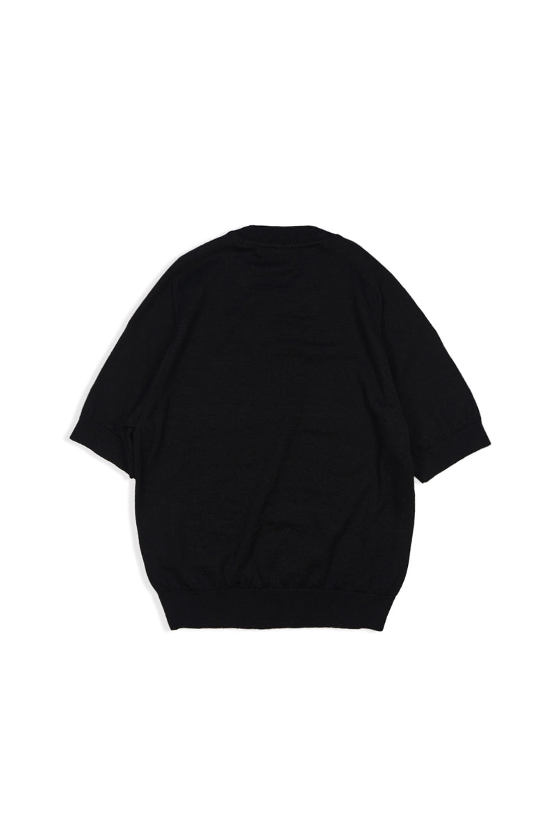 16GG Wool Linen Crew Neck Pullover (UM101-UPO16) / BLACK