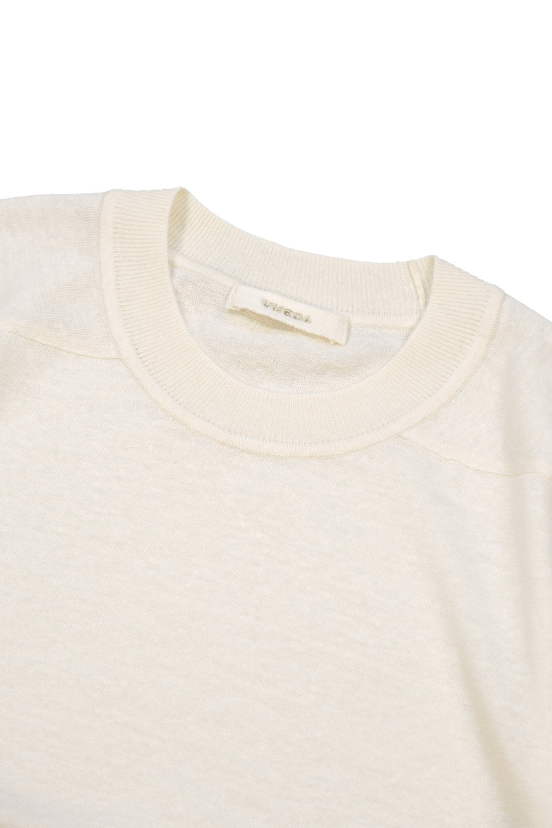 16GG Wool Linen Crew Neck Pullover (UM101-UPO16) / OFF WHITE