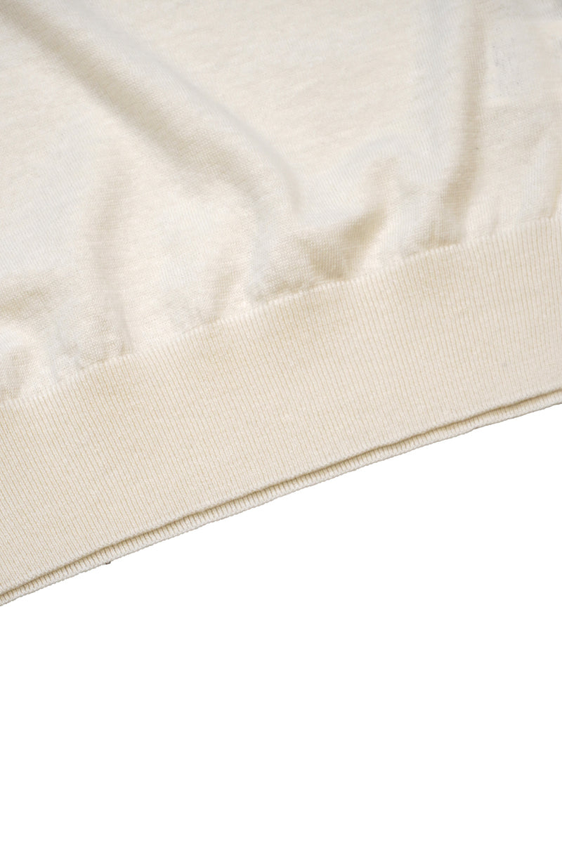 16GG Wool Linen Crew Neck Pullover (UM101-UPO16) / OFF WHITE