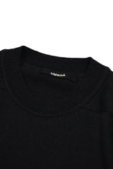 12GG Wool Linen Crew Neck Pullover (UM101-UPO12) / BLACK
