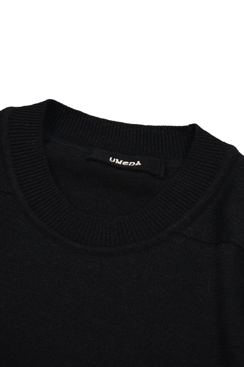 12GG Wool Linen Crew Neck Pullover (UM101-UPO12) / BLACK