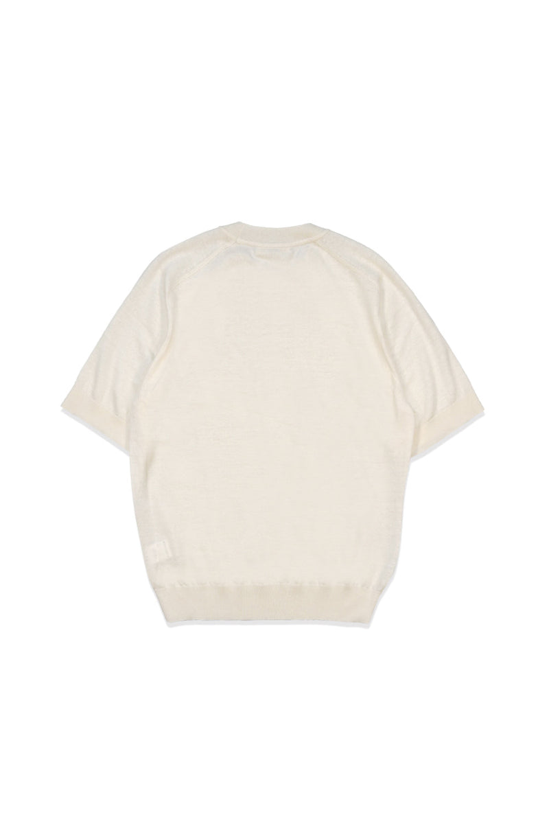 16GG Wool Linen Crew Neck Pullover (UM101-UPO16) / OFF WHITE