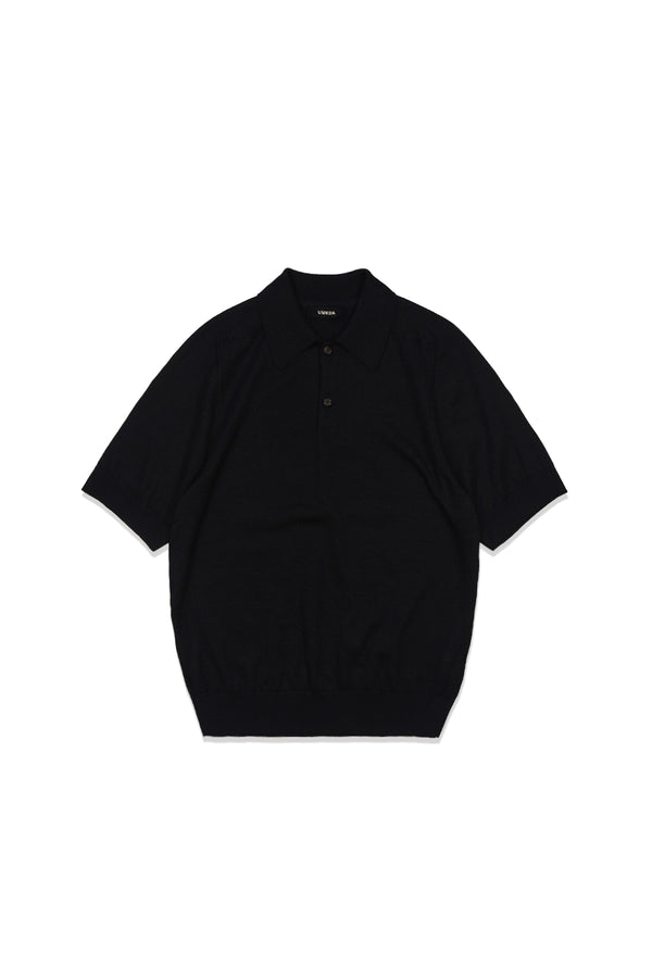 16GG Wool Linen Polo-Shirt (UM101-UPS16) / BLACK