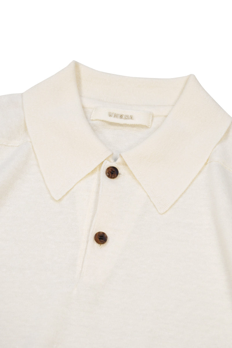 16GG Wool Linen Polo-Shirt (UM101-UPS16) / OFF WHITE