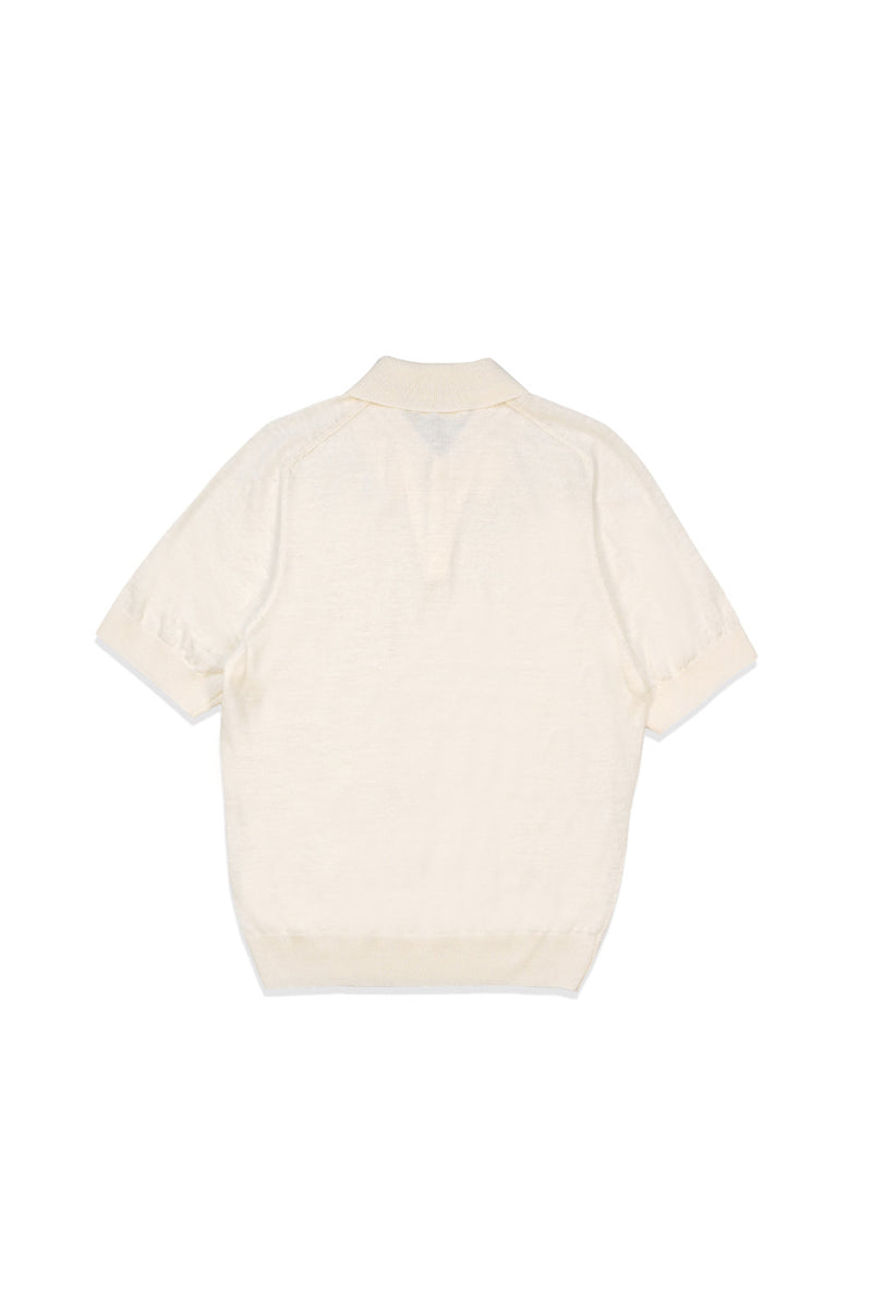 16GG Wool Linen Polo-Shirt (UM101-UPS16) / OFF WHITE