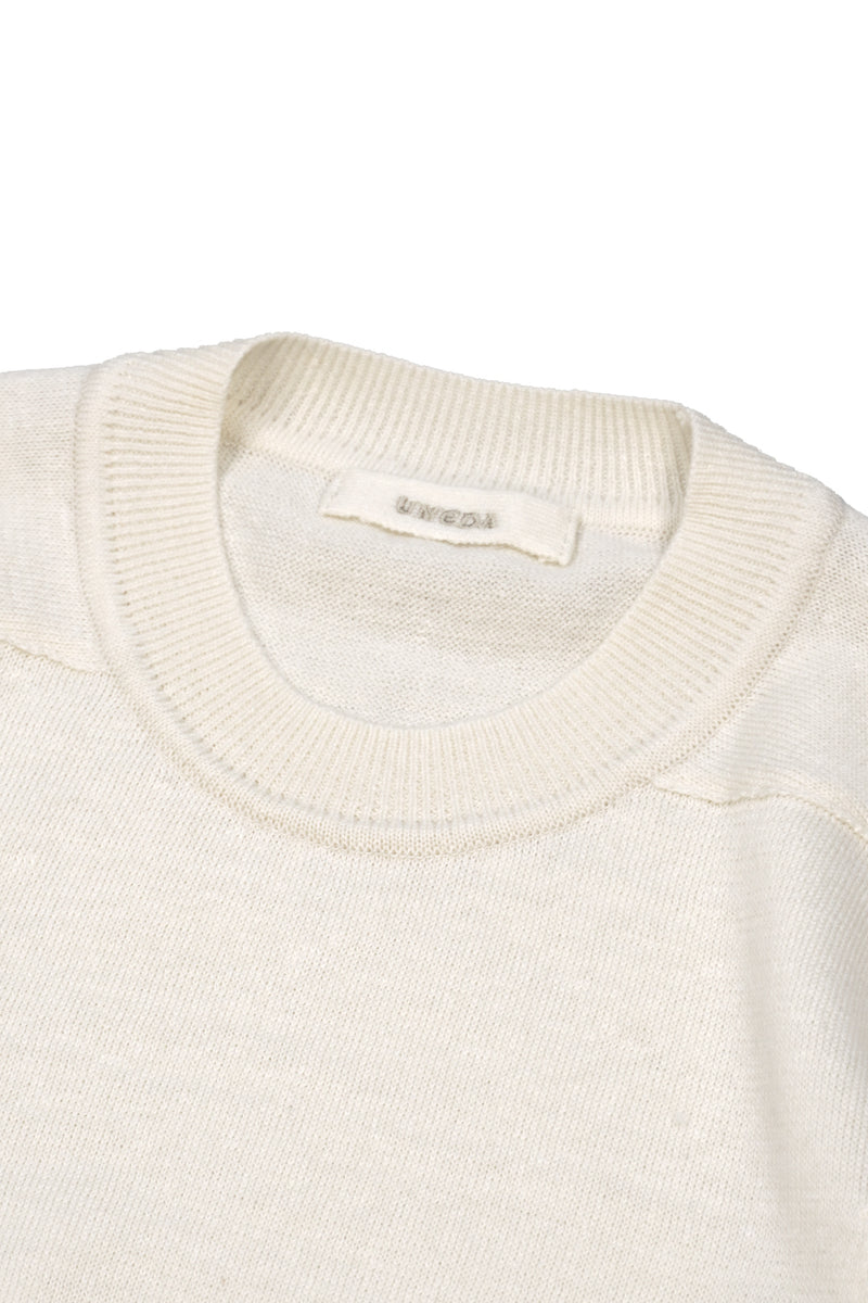 12GG Wool Linen Crew Neck Pullover (UM101-UPO12) / OFF WHITE