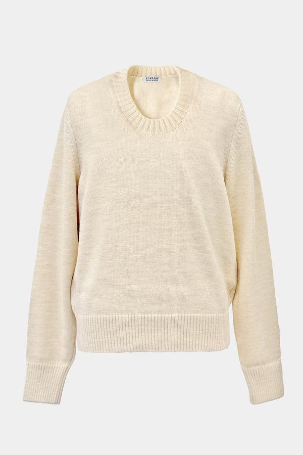 low-gauge knit L/S U-neck PO(PU325-MPO04) / Ivory