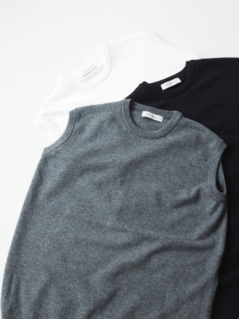 【WOMENS】 CASHMERE SLEEVELESS KNIT PULLOVER